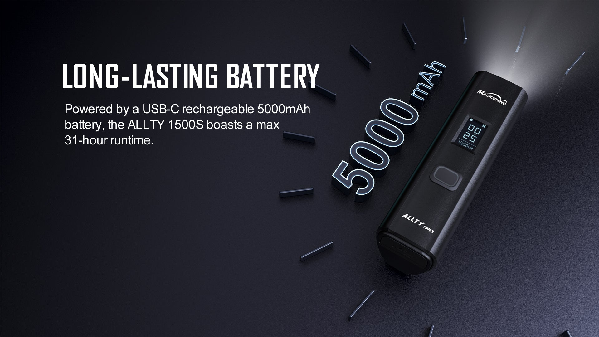 Magicshine Allty 1500s có pin lên tới 5000mAh